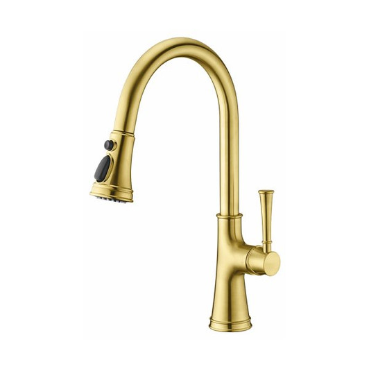 KSK1129SG - Single Handle Pull-Down Kitchen Faucet  KSK1129 - Satin Gold Finish | Kunal Kitchens