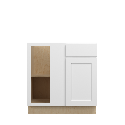 Bedford Ready to Assemble 33 in. W x 34.5 in. H x 24 in. D Plywood Blind Base Corner Cabinet Right in Painted White | Kunal Kitchens
