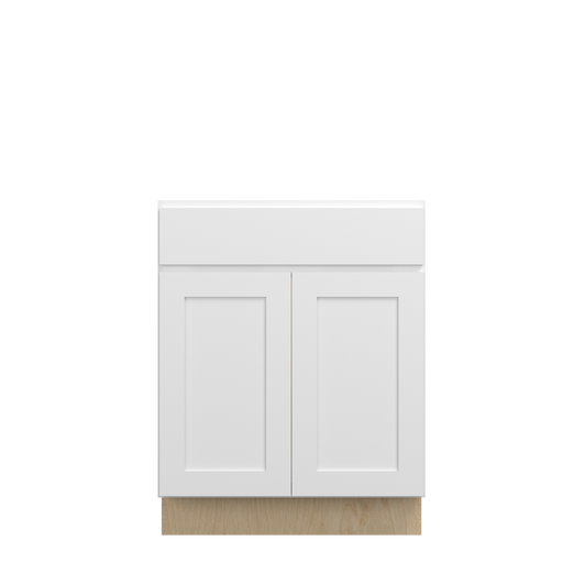 Bedford Ready to Assemble 27 in. W x 34.5 in. H x 24 in. D Plywood Sink Base Cabinet in Painted White | Kunal Kitchens