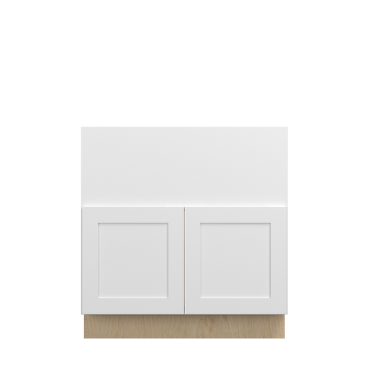 Bedford Ready to Assemble 33 in. W x 34.5 in. H x 24 in. D Plywood Farm Sink Base Cabinet in Painted White | Kunal Kitchens
