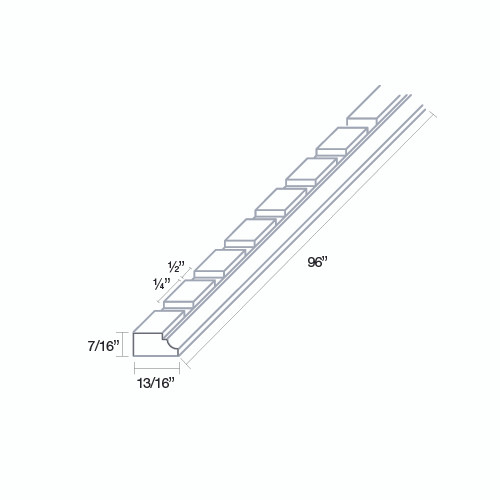 Bedford 96 in. W x 0.5 in. H x 0.83 in. D Dentil Molding in Painted White | Kunal Kitchens