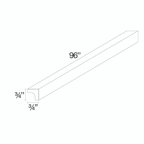 Bedford 96 in. W x 0.75 in. H x 0.75 in. D Inside Corner Molding in Painted White | Kunal Kitchens