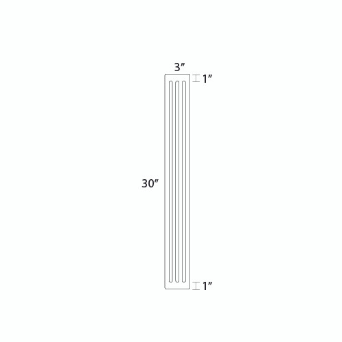 Bedford 3 in. W x 30 in. H x 0.75 in. D Wall Fluted Filler in Painted White | Kunal Kitchens
