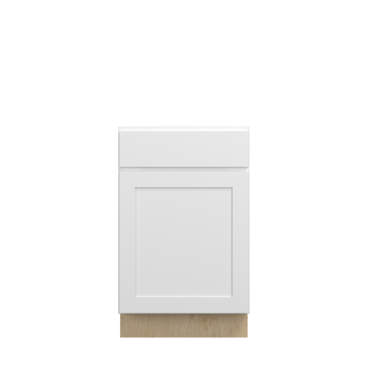 Bedford Ready to Assemble 21 in. W x 34.5 in. H x 24 in. D Plywood Base Cabinet w/(2) Roll-out Trays in Painted White | Kunal Kitchens