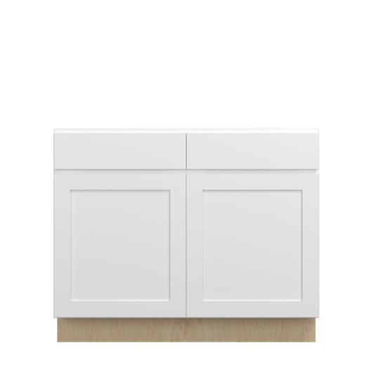 Bedford Ready to Assemble 42 in. W x 34.5 in. H x 24 in. D Plywood Base Cabinet w/(4) Roll-out Trays in Painted White | Kunal Kitchens