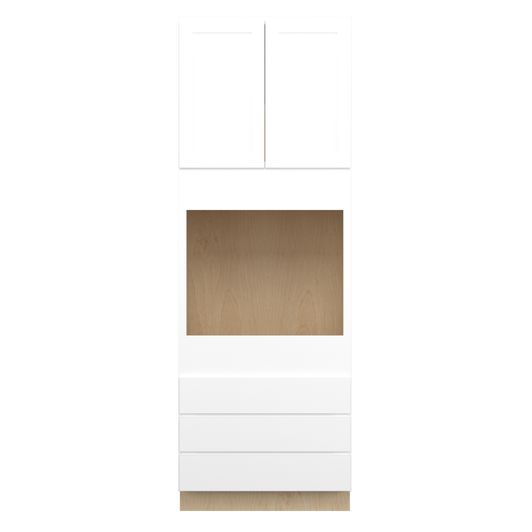 Bedford Assembled 33 in. W x 96 in. H x 24 in. D Plywood Oven Tall Cabinet in Painted White | Kunal Kitchens