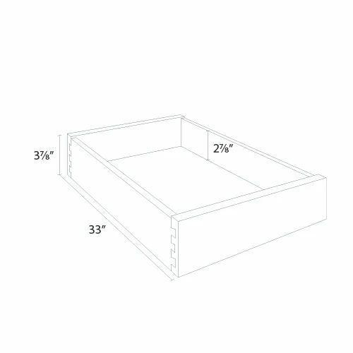 Bedford 28.45 in. W x 3.75 in. H x 21 in. D Roll-out Tray in Painted White | Kunal Kitchens