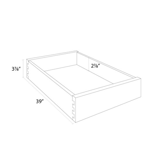 Bedford 15.18 in. W x 3.75 in. H x 21 in. D Roll-out Tray in Painted White | Kunal Kitchens