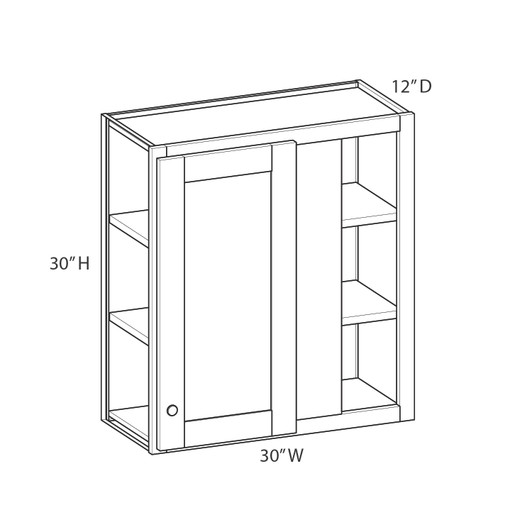 ROCKINGHAM Assembled 30 in. W x 30 in. H x 12 in. D Plywood Blind Wall Corner Cabinet in Painted Stratus | Kunal Kitchens
