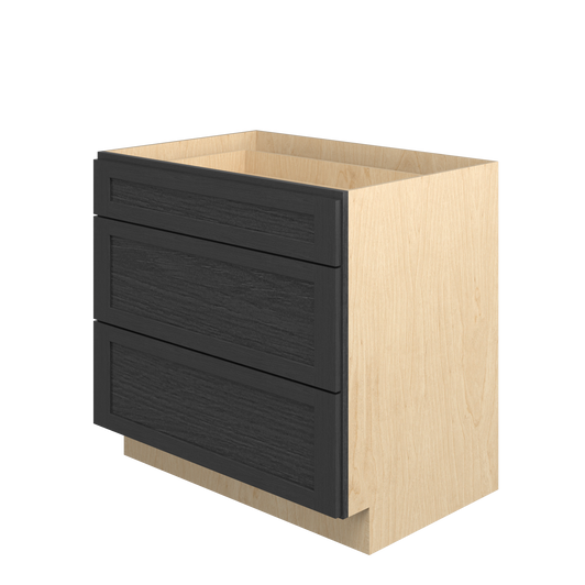JAMESTOWN Ready to Assemble 36 in. W x 34.5 in. H x 24 in. D Plywood Drawer Base Cabinet in Espresso | Kunal Kitchens