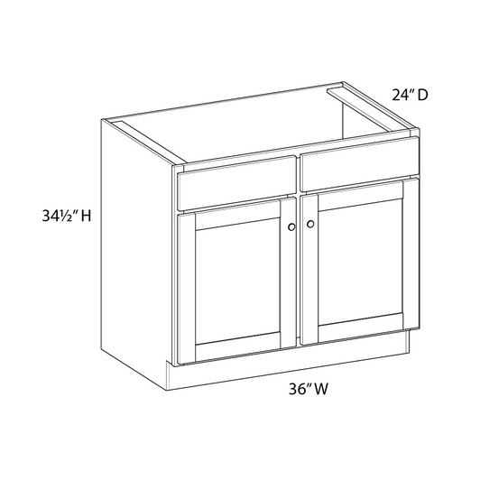 JAMESTOWN Ready to Assemble 36 in. W x 34.5 in. H x 24 in. D Plywood Farm Sink Base Cabinet in Espresso | Kunal Kitchens