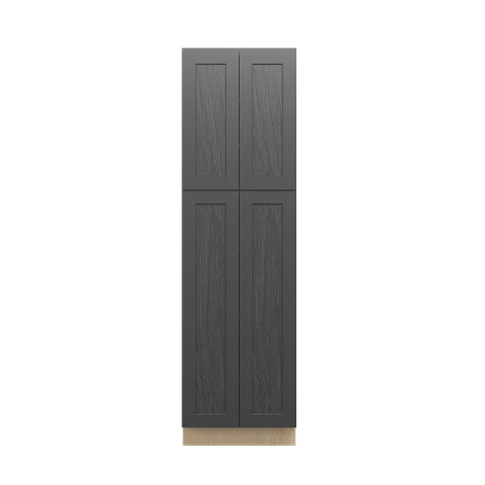 JAMESTOWN Ready to Assemble 24 in. W x 84 in. H x 24 in. D Plywood Tall Cabinet w/(2) Roll-out Trays in Espresso | Kunal Kitchens
