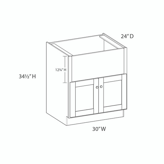 JAMESTOWN Assembled 30 in. W x 34.5 in. H x 24 in. D Plywood Farm Sink Base Cabinet in Espresso | Kunal Kitchens