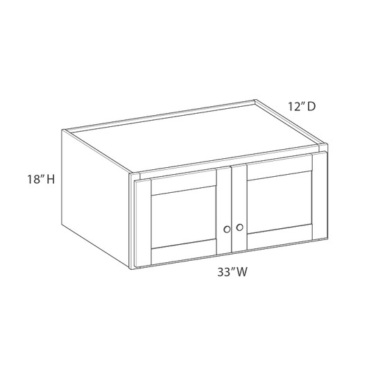 JAMESTOWN Assembled 33 in. W x 18 in. H x 12 in. D Plywood Wall Cabinet in Espresso | Kunal Kitchens