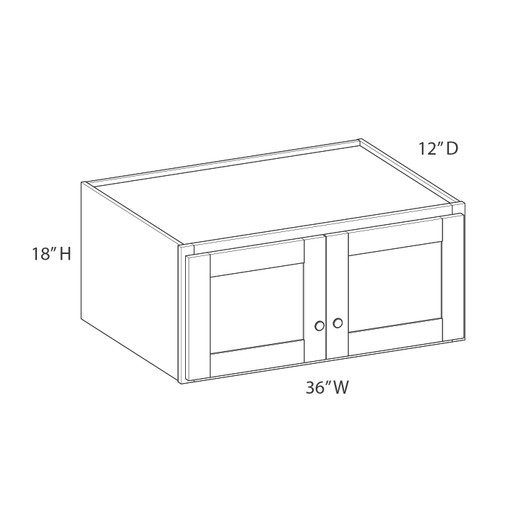 JAMESTOWN Assembled 36 in. W x 18 in. H x 12 in. D Plywood Wall Cabinet in Espresso | Kunal Kitchens
