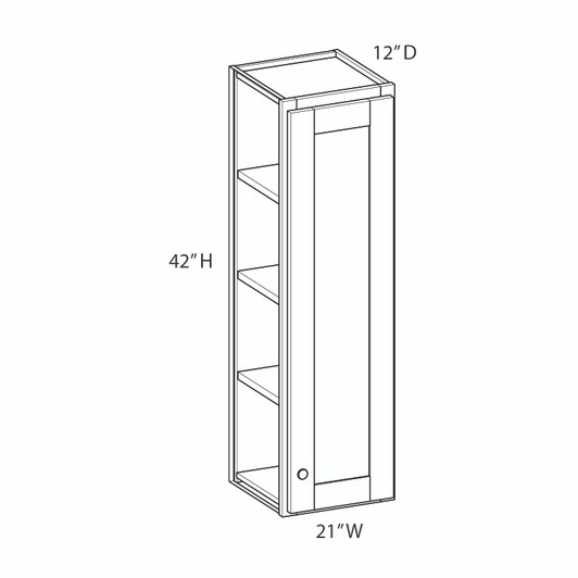 NORFOLK Assembled 21 in. W x 42 in. H x 12 in. D Plywood Wall Cabinet in Painted White | Kunal Kitchens
