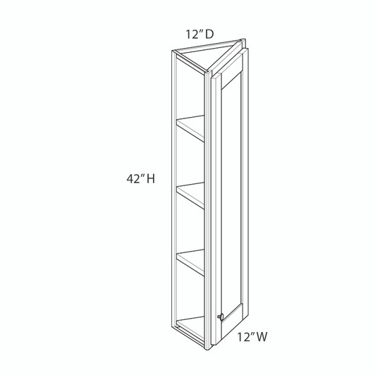 NORFOLK Assembled 12 in. W x 42 in. H x 12 in. D Plywood Wall End Cabinet in Painted White | Kunal Kitchens