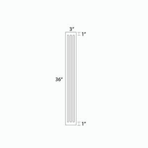 NORFOLK 3 in. W x 36 in. H x 0.75 in. D Wall Fluted Filler in Painted White | Kunal Kitchens