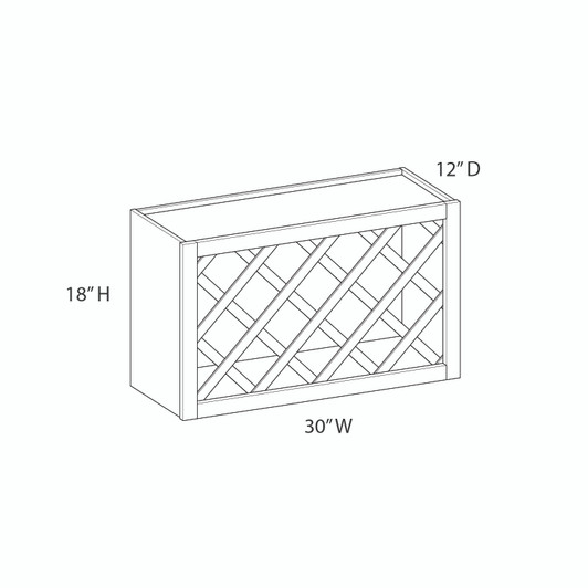 NORFOLK Assembled 30 in. W x 18 in. H x 12 in. D Plywood Wall Wine Cabinet in Painted White | Kunal Kitchens