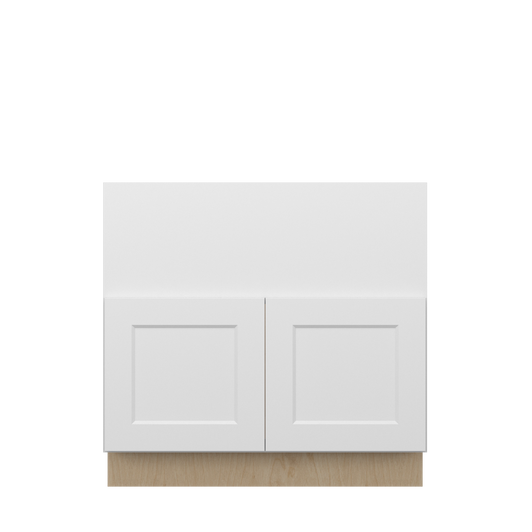 NORFOLK Ready to Assemble 36 in. W x 34.5 in. H x 24 in. D Plywood Farm Sink Base Cabinet in Painted White | Kunal Kitchens