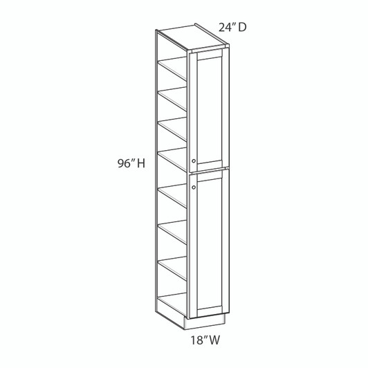 NORFOLK Ready to Assemble 18 in. W x 96 in. H x 24 in. D Plywood Tall Cabinet in Painted White | Kunal Kitchens