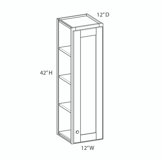 NORFOLK Ready to Assemble 12 in. W x 42 in. H x 12 in. D Plywood Wall Cabinet in Painted White | Kunal Kitchens