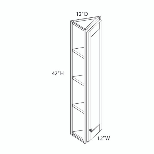 NORFOLK Ready to Assemble 12 in. W x 42 in. H x 12 in. D Plywood Wall End Cabinet in Painted White | Kunal Kitchens