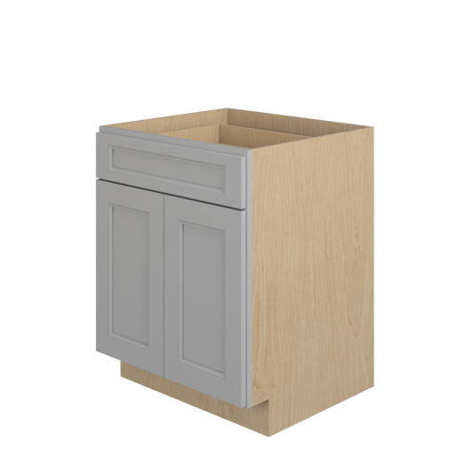 ROCKINGHAM Ready to Assemble 27 in. W x 34.5 in. H x 24 in. D Plywood Base Cabinet w/(2) Roll-out Trays in Painted Stratus | Kunal Kitchens