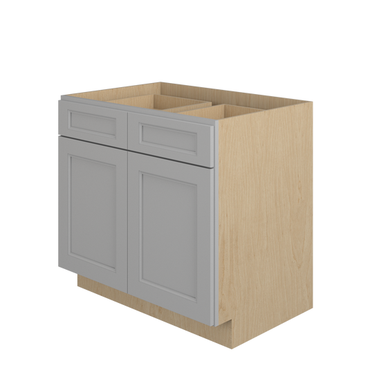 ROCKINGHAM Ready to Assemble 36 in. W x 34.5 in. H x 24 in. D Plywood Base Cabinet w/(2) Roll-out Trays in Painted Stratus | Kunal Kitchens