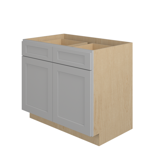 ROCKINGHAM Ready to Assemble 39 in. W x 34.5 in. H x 24 in. D Plywood Base Cabinet w/(4) Roll-out Trays in Painted Stratus | Kunal Kitchens