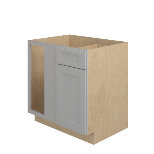 ROCKINGHAM Ready to Assemble 33 in. W x 34.5 in. H x 24 in. D Plywood Blind Base Corner Cabinet Left in Painted Stratus | Kunal Kitchens