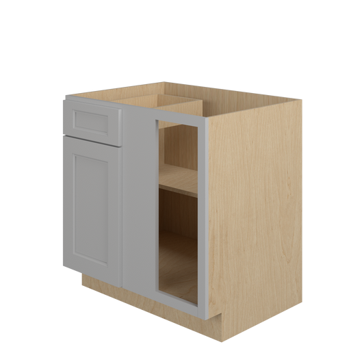 ROCKINGHAM Ready to Assemble 33 in. W x 34.5 in. H x 24 in. D Plywood Blind Base Corner Cabinet Right in Painted Stratus | Kunal Kitchens