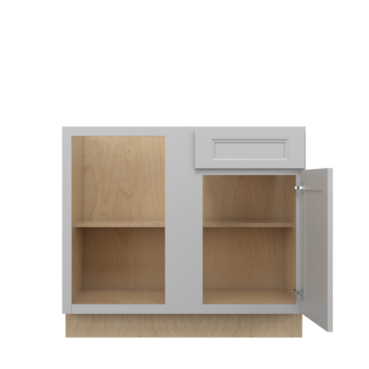 ROCKINGHAM Ready to Assemble 39 in. W x 34.5 in. H x 24 in. D Plywood Blind Base Corner Cabinet Left in Painted Stratus | Kunal Kitchens
