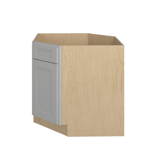 ROCKINGHAM Ready to Assemble 36 in. W x 34.5 in. H x 24 in. D Plywood Sink Diagonal Corner Base Cabinet in Painted Stratus | Kunal Kitchens