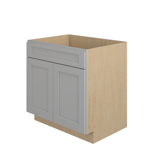 ROCKINGHAM Ready to Assemble 33 in. W x 34.5 in. H x 24 in. D Plywood Sink Base Cabinet in Painted Stratus | Kunal Kitchens