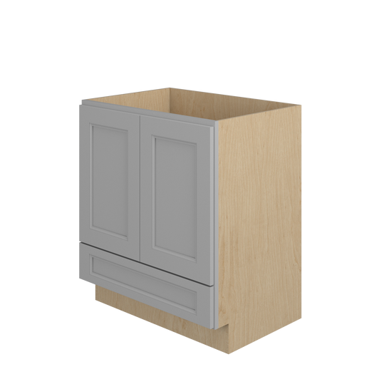 ROCKINGHAM Ready to Assemble 30 in. W x 34.5 in. H x 21 in. D Plywood Vanity Cabinet w/Bottom Drawer in Painted Stratus | Kunal Kitchens