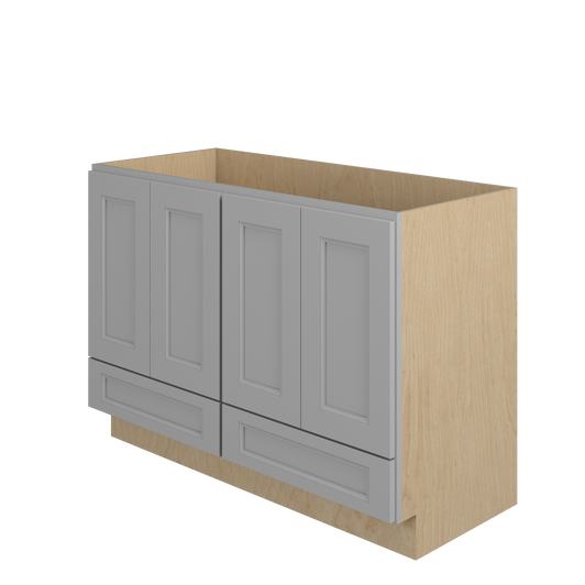 ROCKINGHAM Ready to Assemble 48 in. W x 34.5 in. H x 21 in. D Plywood Vanity Cabinet w/Bottom Drawer in Painted Stratus | Kunal Kitchens