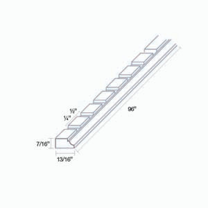 ROCKINGHAM 96 in. W x 0.5 in. H x 0.83 in. D Dentil Molding in Painted Stratus | Kunal Kitchens