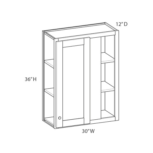 BELLE HAVEN Ready to Assemble 30 in. W x 36 in. H x 12 in. D Plywood Blind Wall Corner Cabinet in Driftwood | Kunal Kitchens