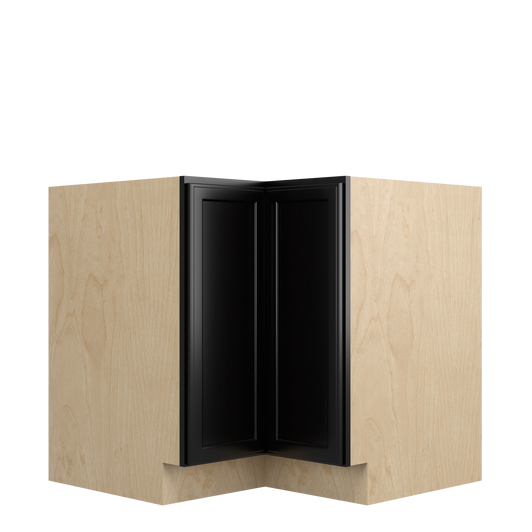 BELLE HAVEN Ready to Assemble 36 in. W x 34.5 in. H x 24 in. D Plywood Lazy Susan Base Corner Cabinet Left in Driftwood | Kunal Kitchens