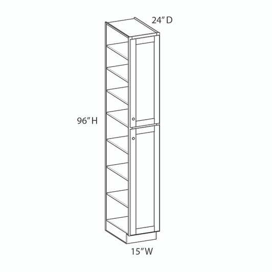 BELLE HAVEN Ready to Assemble 15 in. W x 96 in. H x 24 in. D Plywood Tall Cabinet in Driftwood | Kunal Kitchens