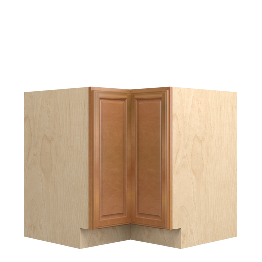 GLOUCESTER Assembled 36 in. W x 34.5 in. H x 24 in. D Plywood Lazy Susan Base Corner Cabinet Left in Toffee | Kunal Kitchens