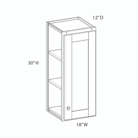 GLOUCESTER Assembled 18 in. W x 30 in. H x 12 in. D Plywood Wall Cabinet in Toffee | Kunal Kitchens
