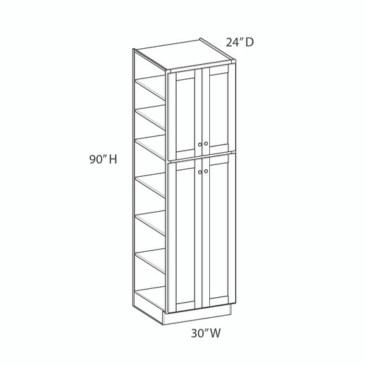 GLOUCESTER Ready to Assemble 30 in. W x 90 in. H x 24 in. D Plywood Tall Cabinet in Toffee | Kunal Kitchens