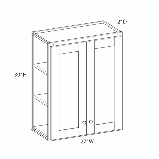 GLOUCESTER Ready to Assemble 27 in. W x 30 in. H x 12 in. D Plywood Wall Cabinet in Toffee | Kunal Kitchens