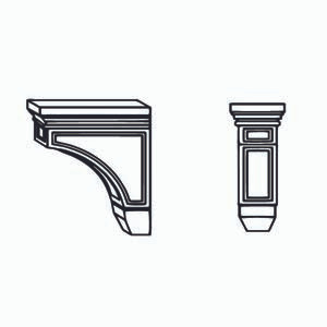 DAMASCUS 3 in. W x 9 in. H x 6 in. D Corbel Mission Style in French Vanilla | Kunal Kitchens