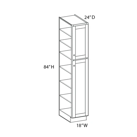 DAMASCUS Assembled 18 in. W x 84 in. H x 24 in. D Plywood Tall Cabinet in French Vanilla | Kunal Kitchens