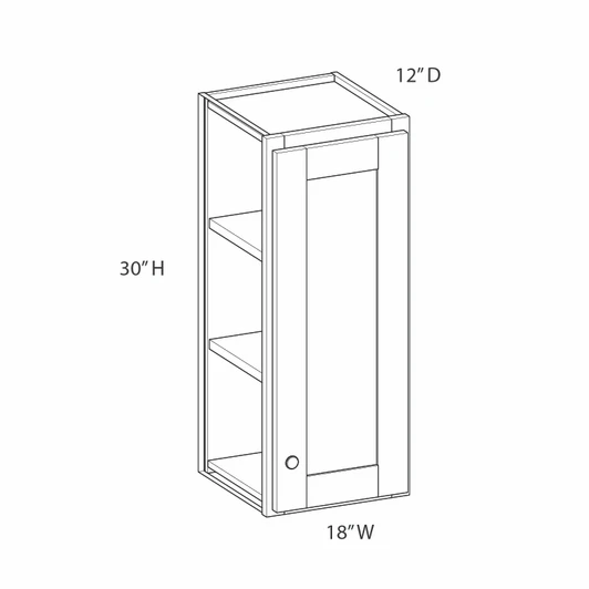 DAMASCUS Assembled 18 in. W x 30 in. H x 12 in. D Plywood Wall Cabinet in French Vanilla | Kunal Kitchens
