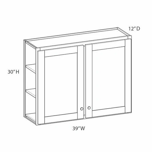 DAMASCUS Assembled 39 in. W x 30 in. H x 12 in. D Plywood Wall Cabinet in French Vanilla | Kunal Kitchens