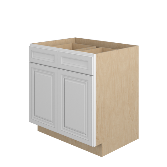 DAMASCUS Ready to Assemble 33 in. W x 34.5 in. H x 24 in. D Plywood Base Cabinet w/(1) Roll-out Tray in French Vanilla | Kunal Kitchens